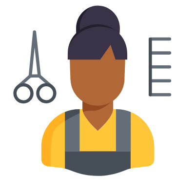 Woman Hairdresser, Animated Icon, Flat