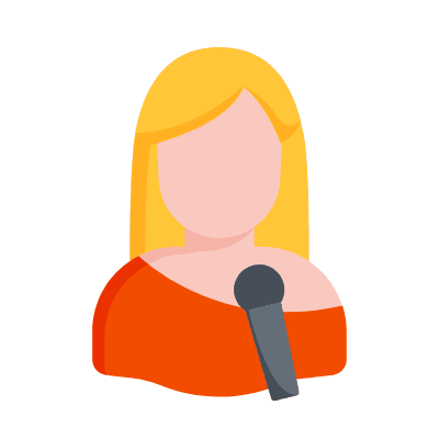 Woman Singer, Animated Icon, Flat