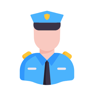 Man Policeman, Animated Icon, Flat