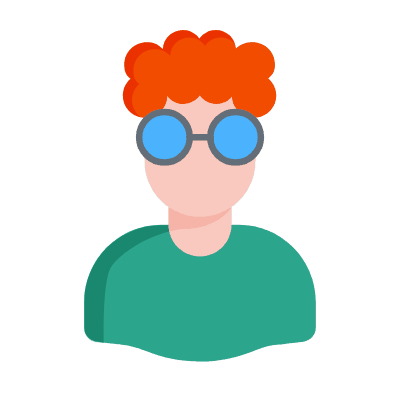 Man Nerd, Animated Icon, Flat