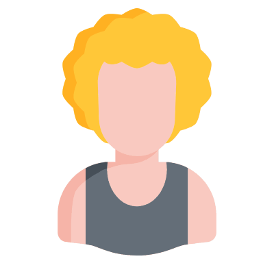 Man Afro, Animated Icon, Flat