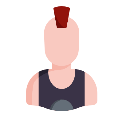 Man Punk, Animated Icon, Flat