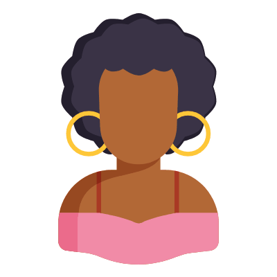Woman Afro, Animated Icon, Flat