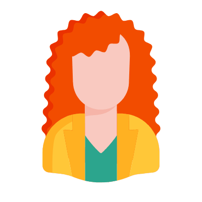 Woman Curly, Animated Icon, Flat