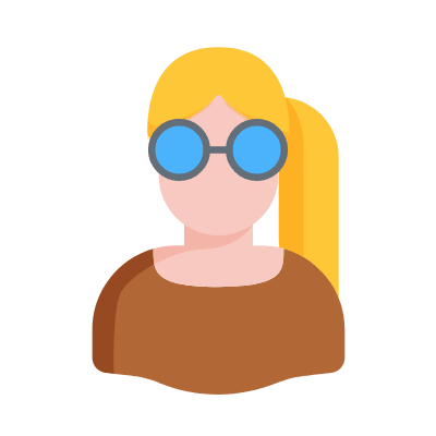 Woman Nerd, Animated Icon, Flat
