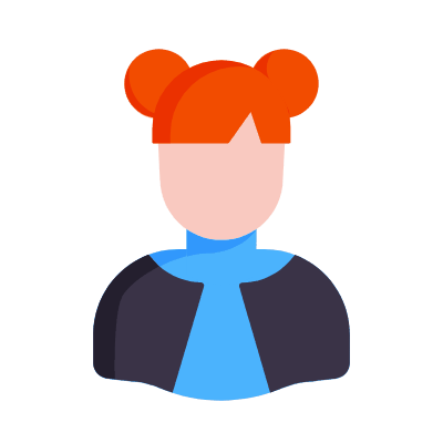 Woman Buns, Animated Icon, Flat