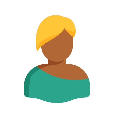Woman Short Hair, Animated Icon, Flat