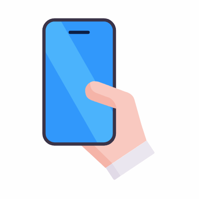 Hand Smartphone, Animated Icon, Flat