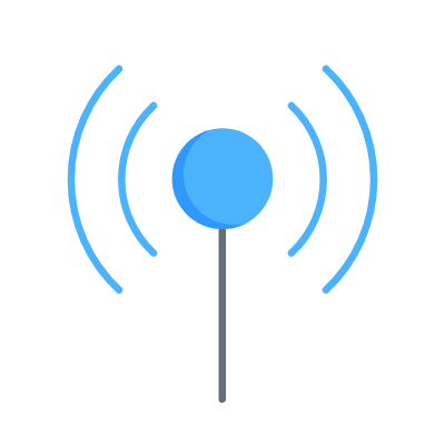 Antenna, Animated Icon, Flat