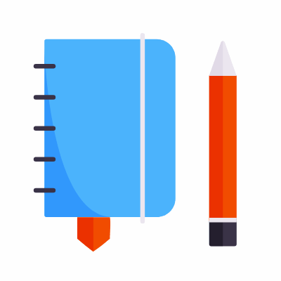 Notebook Pen, Animated Icon, Flat