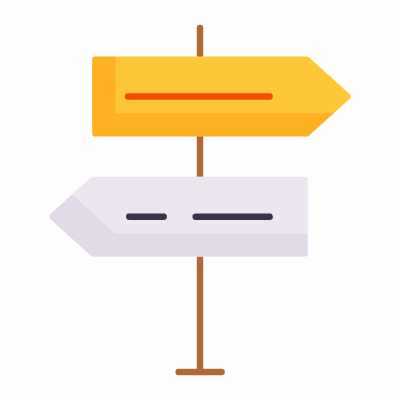 Signpost Double, Animated Icon, Flat