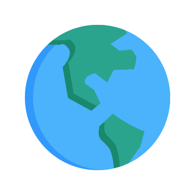 Globe America, Animated Icon, Flat