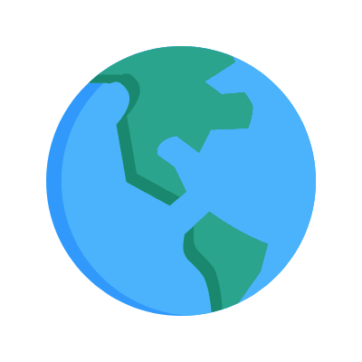 Globe, Animated Icon, Flat