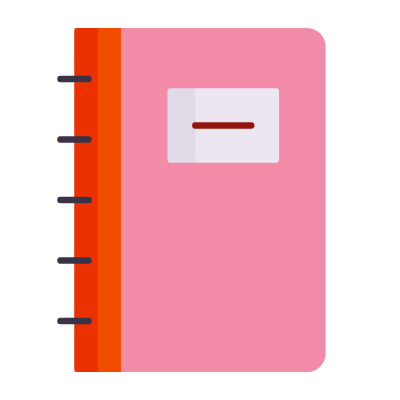 Notebook Label, Animated Icon, Flat