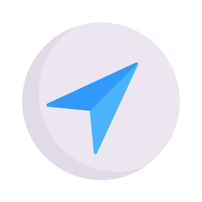 Navigation Circle, Animated Icon, Flat