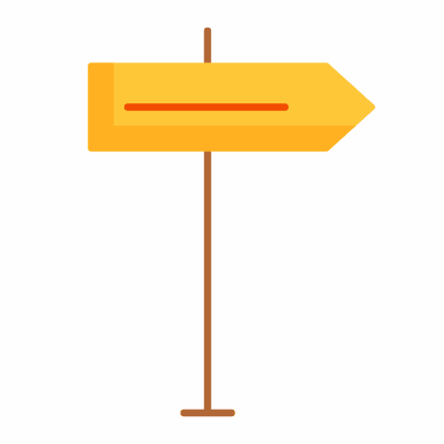 Signpost Right, Animated Icon, Flat