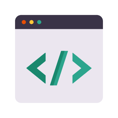 Browser Code, Animated Icon, Flat