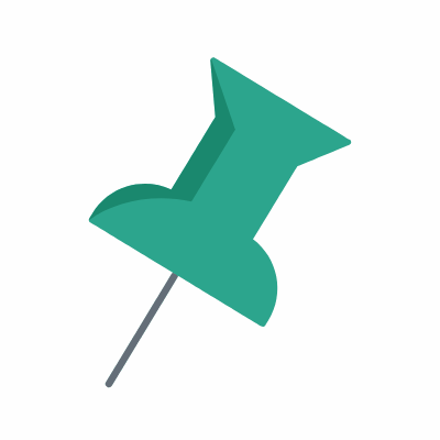 Pushpin, Animated Icon, Flat