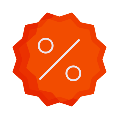 Badge Percent, Animated Icon, Flat