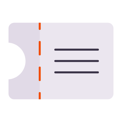 Ticket Perforated, Animated Icon, Flat