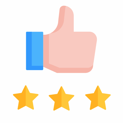 Thumb Up Stars, Animated Icon, Flat