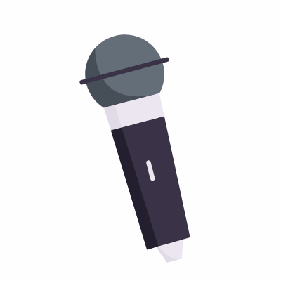 Microphone Stage, Animated Icon, Flat