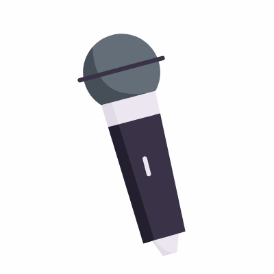 Microphone, Animated Icon, Flat
