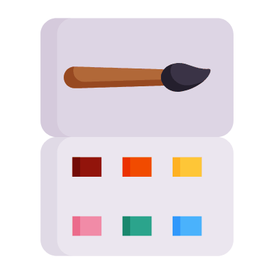 Watercolors, Animated Icon, Flat