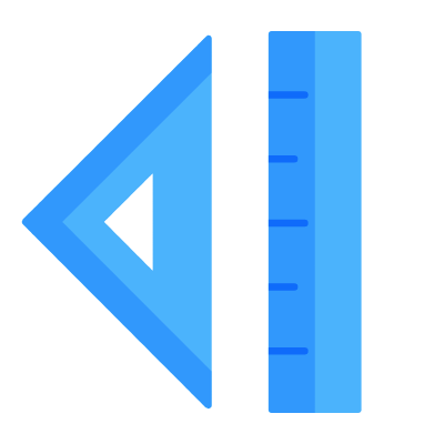 Ruler Triangle, Animated Icon, Flat