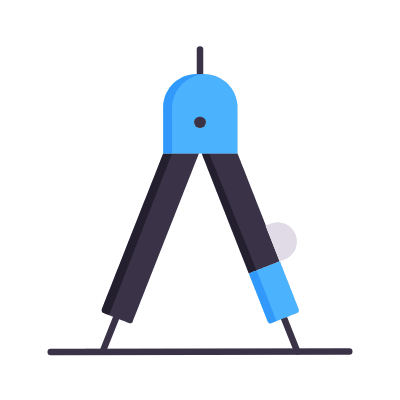 Drawing Compass, Animated Icon, Flat