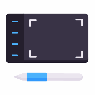 Drawing Tablet, Animated Icon, Flat