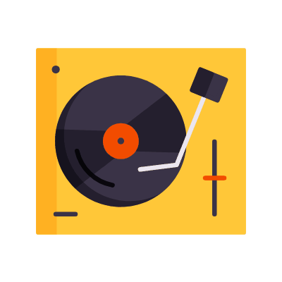 Turning Table, Animated Icon, Flat