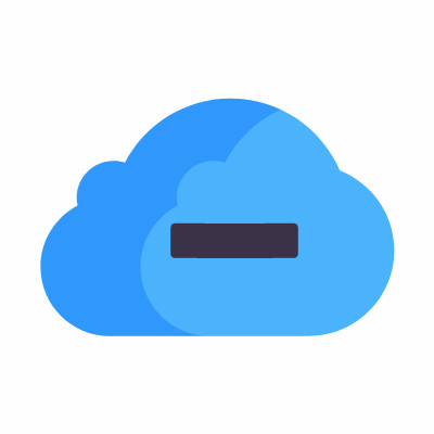 Cloud Minus, Animated Icon, Flat