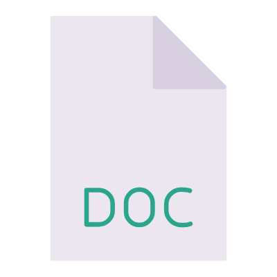 File DOC, Animated Icon, Flat