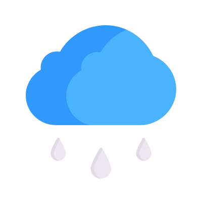 Cloud Mild Rain, Animated Icon, Flat