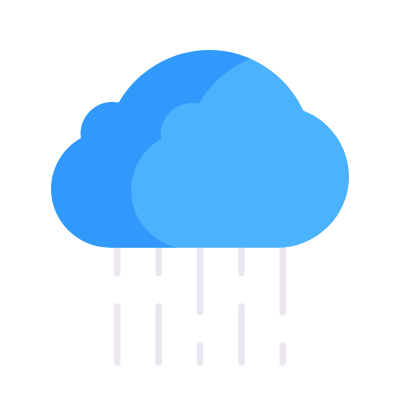 Cloud Rain, Animated Icon, Flat