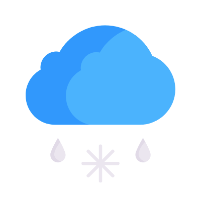 Cloud Snow & Rain, Animated Icon, Flat