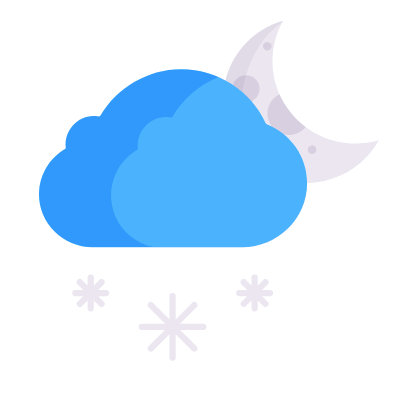 Cloud Snow Moon, Animated Icon, Flat