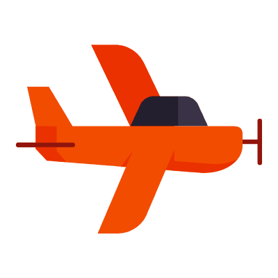 Propeller Plane, Animated Icon, Flat