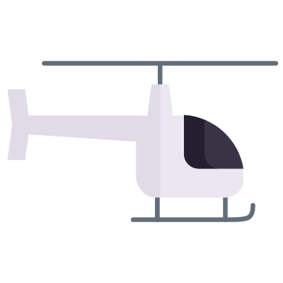 Helicopter, Animated Icon, Flat