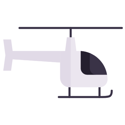 Helicopter, Animated Icon, Flat