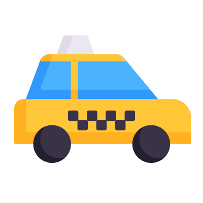 Taxi, Animated Icon, Flat