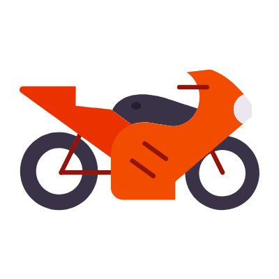 Motorcycle, Animated Icon, Flat