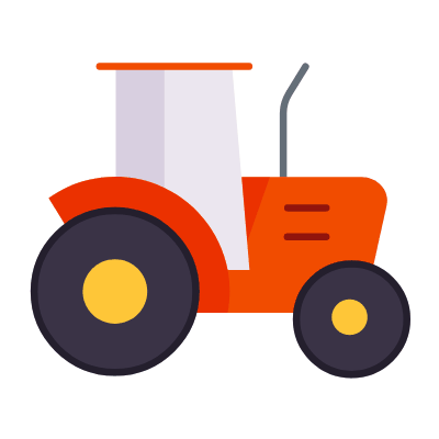 Tractor, Animated Icon, Flat