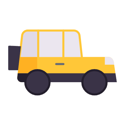 Jeep, Animated Icon, Flat