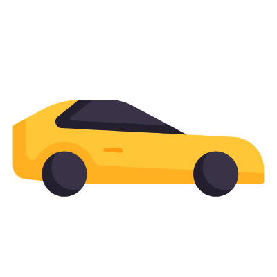 Sport Car, Animated Icon, Flat