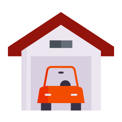 Garage, Animated Icon, Flat