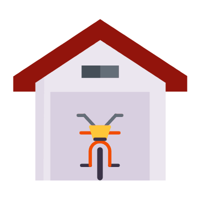 Garage, Animated Icon, Flat