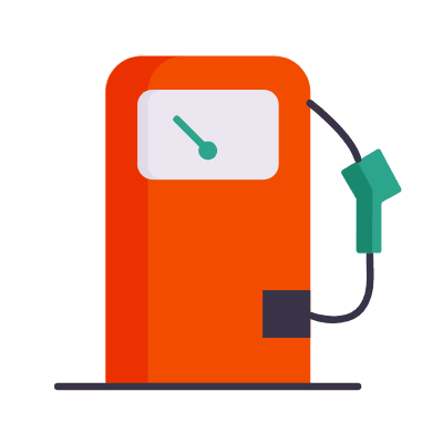 Gas Station, Animated Icon, Flat