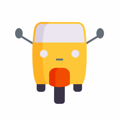 Autocycle, Animated Icon, Flat